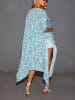 Milan Kiss Kimono in Türkis/ Weiß
