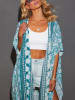 Milan Kiss Kimono in Türkis/ Weiß