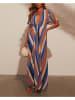 Milan Kiss Jurk blauw/camel