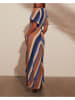 Milan Kiss Kleid in Blau/ Camel