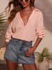 Milan Kiss Bluse in Rosa/ Weiß