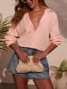 Milan Kiss Bluse in Rosa/ Weiß