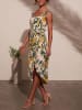 Milan Kiss Kleid in Beige/ Grün/ Gelb