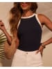 Milan Kiss Top in Schwarz/ Creme