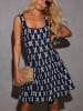 Milan Kiss Jurk donkerblauw/wit