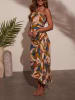 Milan Kiss Kleid in Anthrazit/ Beige/ Camel