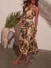 Milan Kiss Kleid in Anthrazit/ Beige/ Camel