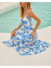 Milan Kiss Kleid in Creme/ Blau