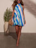 Milan Kiss Kleid in Blau/ Flieder/ Creme