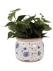 Clayre & Eef Blumentopf in Creme/ Blau - (H)15 x Ø 20 cm