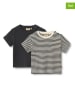 Wheat 2er-Set: Shirts "Fabian" in Schwarz/ Beige