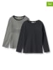 Wheat 2-delige set: longsleeves "Stig" donkerblauw/wit