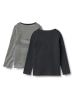 Wheat 2-delige set: longsleeves "Stig" donkerblauw/wit