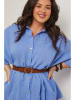 Curvy Lady Linnen blouse blauw