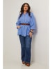 Curvy Lady Linnen blouse blauw