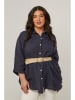 Curvy Lady Linnen blouse donkerblauw