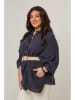 Curvy Lady Linnen blouse donkerblauw