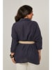 Curvy Lady Linnen blouse donkerblauw