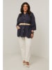 Curvy Lady Linnen blouse donkerblauw
