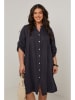 Curvy Lady Leinen-Kleid in Dunkelblau