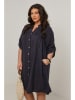 Curvy Lady Leinen-Kleid in Dunkelblau