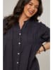 Curvy Lady Leinen-Kleid in Dunkelblau