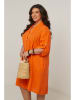 Curvy Lady Linnen jurk oranje