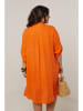 Curvy Lady Linnen jurk oranje