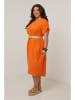 Curvy Lady Leinen-Kleid in Orange