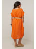 Curvy Lady Linnen jurk oranje