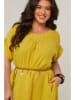 Curvy Lady Lniana sukienka w kolorze żółtym
