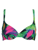 Naturana Bikini-Oberteil in Grün/ Pink