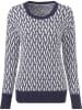 Heine Pullover in Dunkelblau/ Weiß