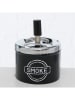 Boltze 2-delige set: stormasbakken "Factory" wit/zwart - (H)12 x Ø 9 cm