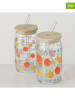 Boltze 2er-Set: Trinkgläser "Fruits in Bunt - 450 ml