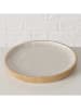 Boltze Serveerbord "Shella" lichtbruin/crème - Ø 20 cm