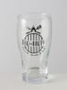 Boltze 2-delige set: bierglazen "BBQ" kleurloos/zwart - (H)16 x  Ø 8 cm