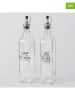 Boltze 2-delige set: olie- en azijndispenser "BBQ" transprant/zwart - 500 ml
