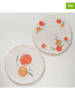 Boltze 2er-Set: Tischsets "Fruits" in Orange/ Weiß - Ø 38 cm