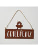 Boltze 2er-Set: Schilder "BBQ" in Braun - (B)30 x (H)8 cm