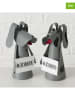 Boltze 2er-Set: Zaunsitzer "Perro" in Grau - (H)20,5 cm