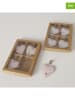 Boltze 2-delige set: tafelkleedgewichten "Honey" wit/lichtroze - 2x 4 stuks