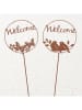Boltze 2-delige set: tuinstekers "Welcome" bruin - (H)99 cm