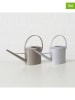 Boltze 2-delige set: gieters "Moldura" paars/grijs - (B)43 x (H)25,5 x (D)13 cm