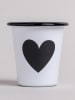 Eulenschnitt Becher "Herz" in Weiß/ Schwarz - 250 ml