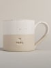Eulenschnitt Tasse "Papa" in Beige/ Weiß - 350 ml