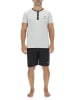 Pierre Cardin Pyjama in Grau/ Schwarz