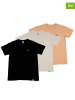 The Time of Bocha 3er-Set: Shirts in Schwarz/ Weiß/ Apricot