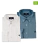 The Time of Bocha 2-delige set: blouses wit/blauw