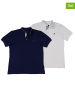 The Time of Bocha 2er-Set: Poloshirts in Dunkelblau/ Weiß